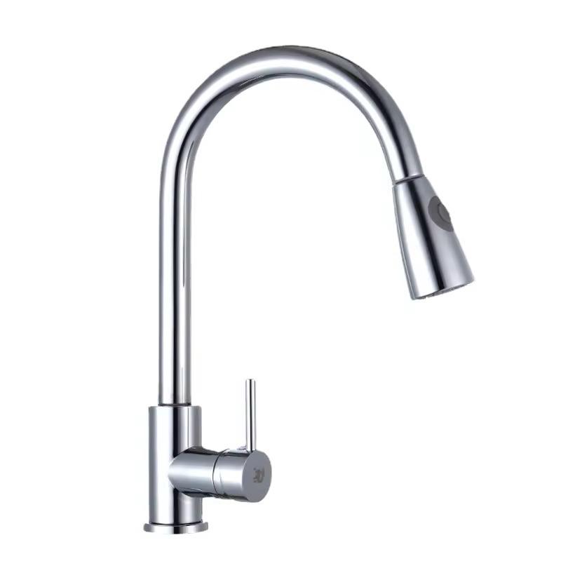 Завод прямых продаж одной ручкой кухонный кран 304 нержавеющей стали излив и смеситель кран с тянуть распылитель для раковины использовать