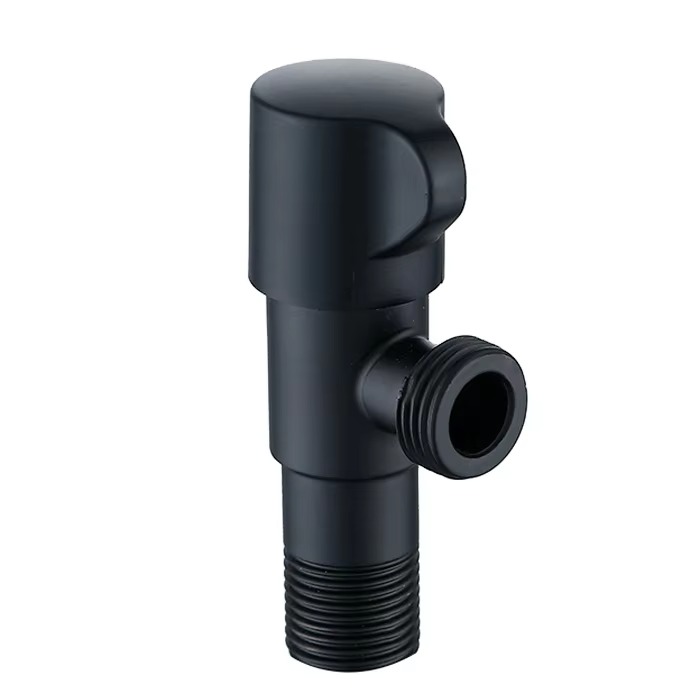 ملحق صنبور صنبور صنبور زاوية عصري أنيق مطلي بالكروم ومُصقل من الفولاذ المقاوم للصدأ للحمام