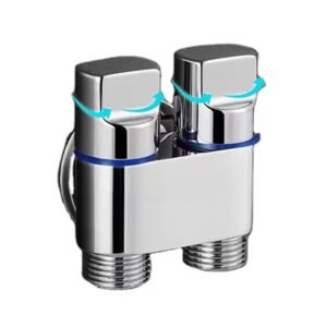 Ultra Short Angle Automatic Water Stop Valve Classic 2-Way Zinc Faucet for Washing Machine Mini Space Saving Domestic Accessory