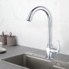 China Factory Single-Hole Single-Handle Kitchen Faucet Chrome Plated Zinc Body Deck Mounted Kitchen Faucet