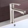 Factory Outlet Single Handle Brass Zinc In-Countertop Basin Tap Brushed Finish Metered Faucets for School Hospital Villa Use