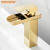 2024122209200552 صنبور حوض حمام ذهبي بمقبض واحد معاصر فاخر من الفولاذ المقاوم للصدأ صنبور خلاط حوض غسيل