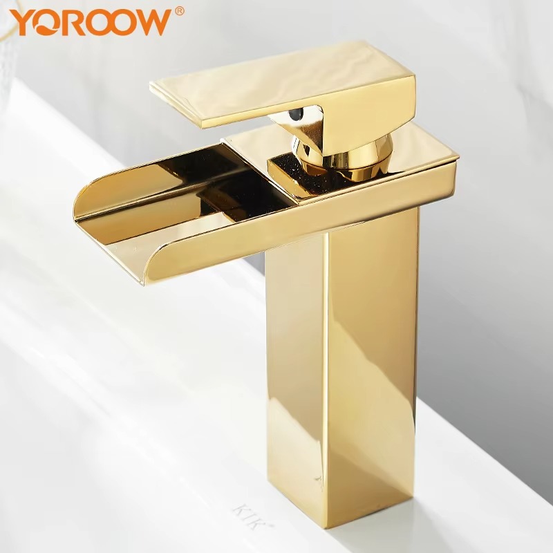 2024122209200552 صنبور حوض حمام ذهبي بمقبض واحد معاصر فاخر من الفولاذ المقاوم للصدأ صنبور خلاط حوض غسيل