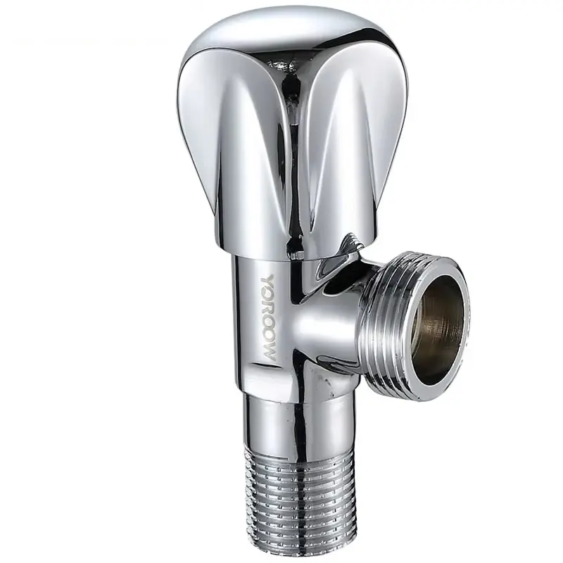 Robinet d'arrêt d'angle chromé au design moderne pour robinets de salle de bain et de cuisine Accessoires de robinetterie en laiton