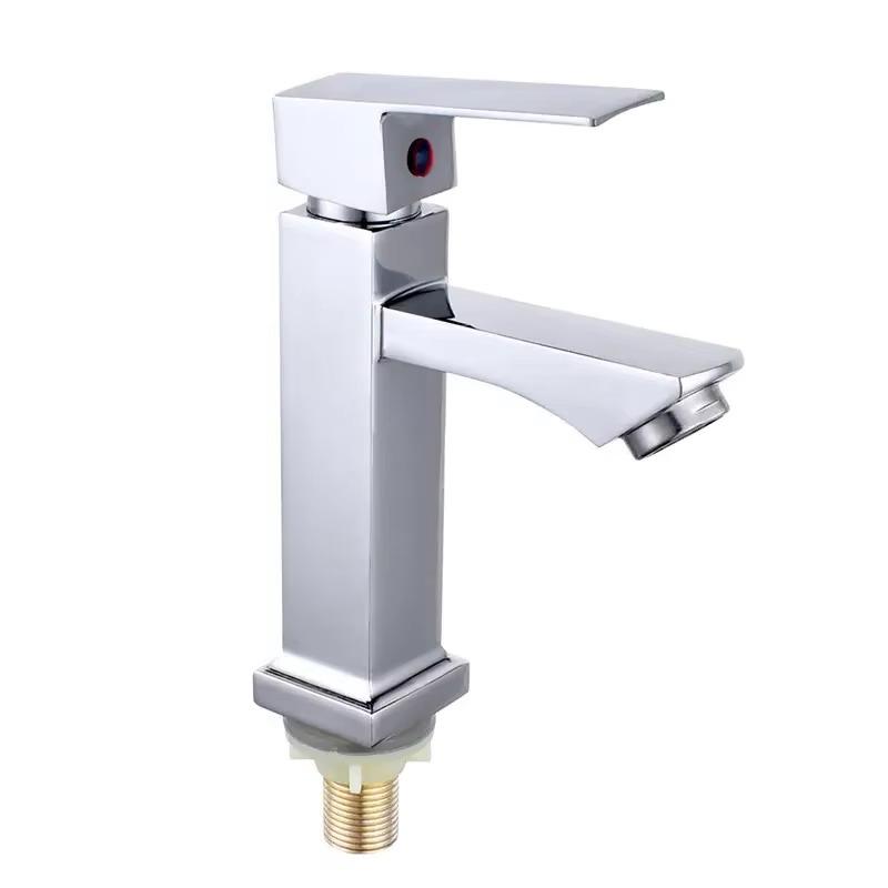 Robinet de lavabo carré en zinc, moderne et contemporain, simple et froid, robinet d'eau de cuisine électrique pour le salon, la chambre, l'école et l'hôtel