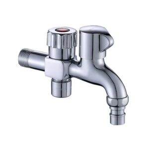 5382 Wholesale Sanitary Ware Double Outlet Water Tap Tap Tap Tap double sortie Good Polished Wall Valve Fitting 2-Way Faucet Accessories for Balcony