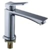 主图_1 Modern Luxury Single Hole Bathroom Faucet Chrome Zinc Alloy Single Cold Basin Tap with Metered Feature Single Handle