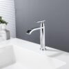 Modern Single-Hole Bathroom Basin Tap 304 Stainless Steel Water Faucet Stylish Brass Mixer for Home or Villa Use