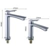 Modern Luxury Single Hole Bathroom Faucet Chrome Zinc Alloy Single Cold Basin Tap with Metered Feature Single Handle