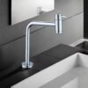 Classic Single-Hole Stainless Steel Basin Tap Zinc Finish Fancy Black Design Brushed Surface Table Top Wash Basin Tap Metered