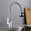 主图_3 Contemporary Economical Single-Handle Chrome-Plated Zinc Kitchen Faucet Deck Mounted Cold Water Sink Faucet Factory Design