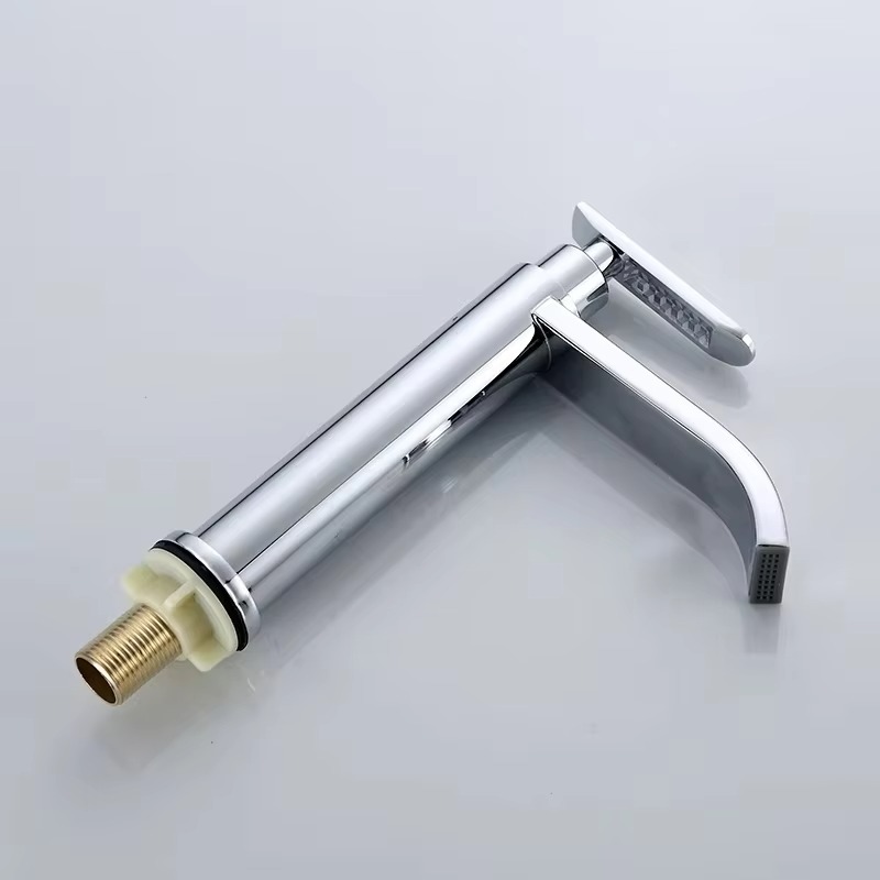 主主_4 حنفية حوض الحمام الحديثة ذات الفتحة الواحدة 304 صنبور مياه من الفولاذ المقاوم للصدأ صنبور مياه نحاسي أنيق للاستخدام المنزلي أو الفيلا