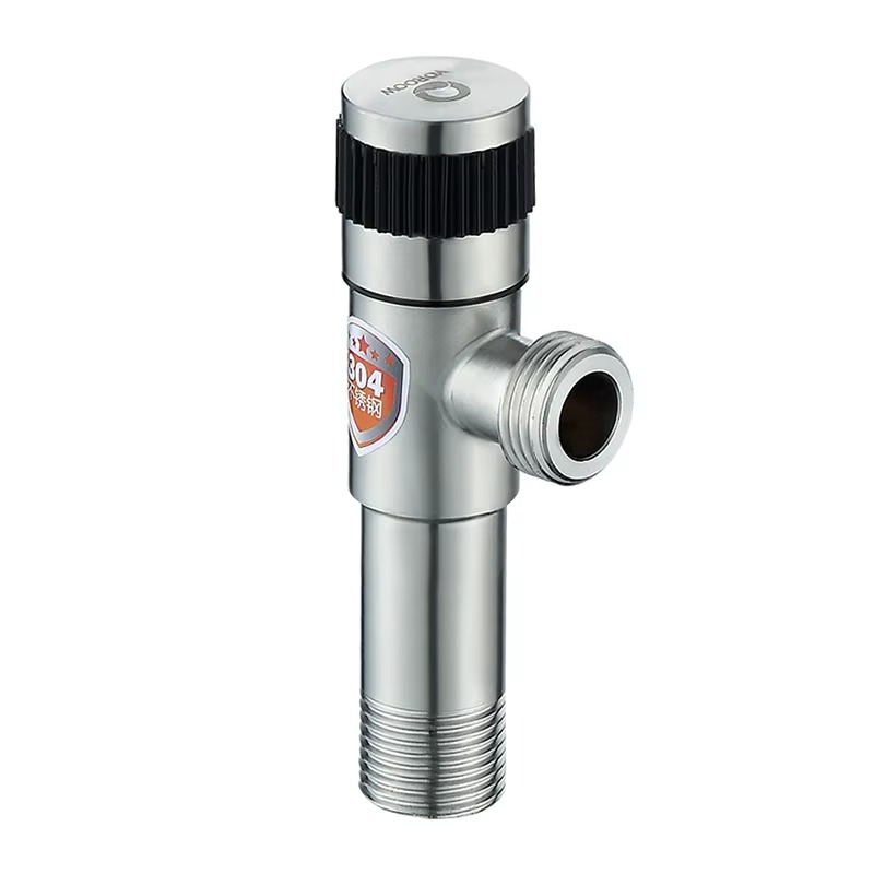 صمام إيقاف بزاوية من الفولاذ المقاوم للصدأ SUS 304 متين بتصميم عصري متين من الفولاذ المقاوم للصدأ بزاوية لاستخدامه في المراحيض والحنفيات في الفنادق والحمامات