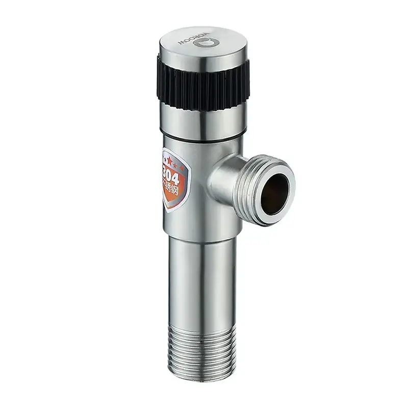 صمام إيقاف بزاوية من الفولاذ المقاوم للصدأ SUS 304 متين بتصميم عصري متين من الفولاذ المقاوم للصدأ بزاوية لاستخدامه في المراحيض والحنفيات في الفنادق والحمامات