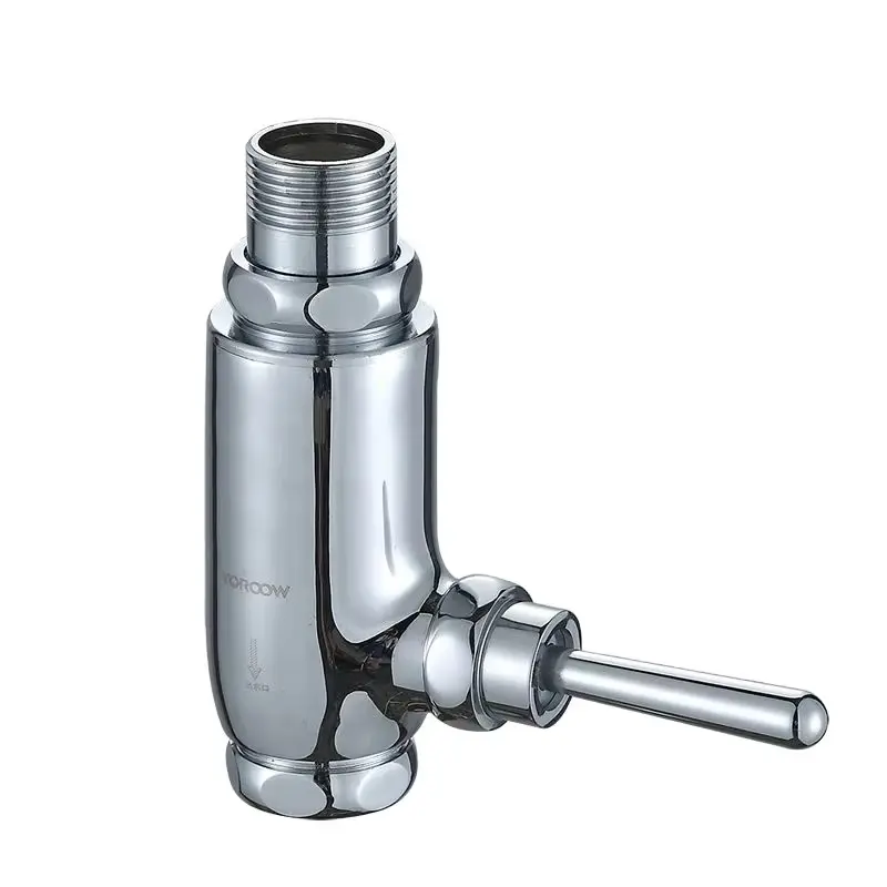 Robinet de chasse d'eau à bouton-poussoir et pédale en laiton de haute qualité Robinet de chasse d'eau pour réservoir de toilettes à commande facile