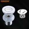 Brass Wash Basin Water Plug Cover with Spring Core Press-Type Leakage Protection for Bathroom Ceramic Sink Accessories