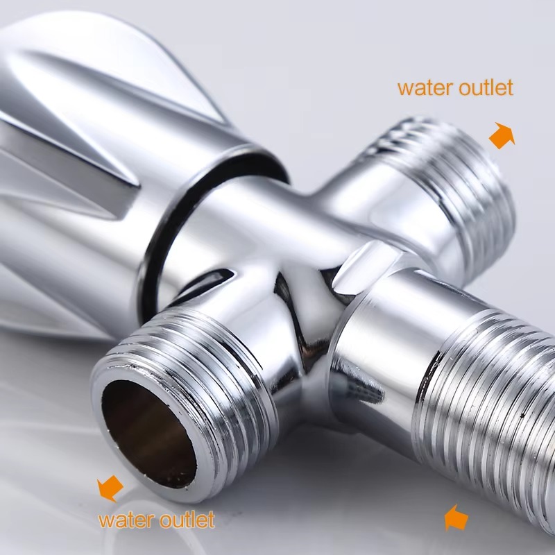 主主_2 صنبور نحاسي أنيق من النحاس الأصفر بزاوية 1 في 2 صنبور بزاوية تصميم عصري للمطبخ والحمام للفنادق