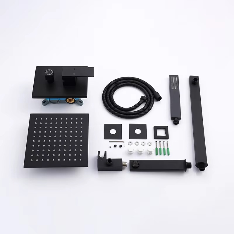 主图_2 Douche de luxe en laiton à double fonction Chute d'eau et jet de pluie Massage doux Installation dissimulée Robinet de plafond pour salle de bains