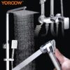 主图_2 High Quality Commercial Shower System Luxury Square Ceiling Adjustable Flow Set Polished Brushed Hot Cold Faucet Shower Head