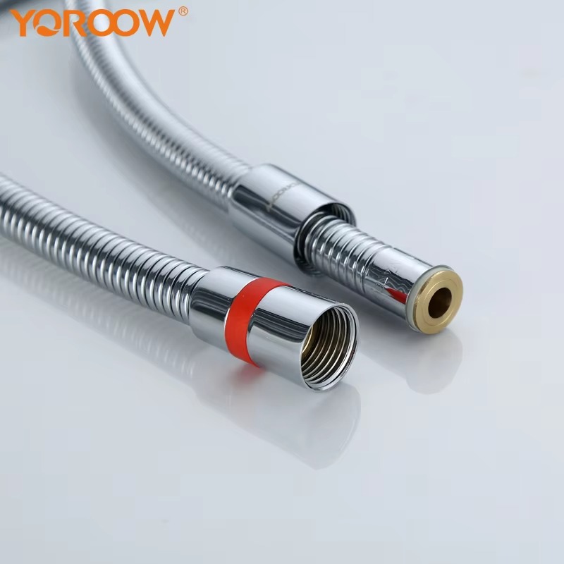 主主_2 خرطوم دش من الفولاذ المقاوم للصدأ 304 من الفولاذ المقاوم للصدأ Good Suality خرطوم دش طويل جدًا من الكروم مع صامولة وإدخال نحاسي للحمام