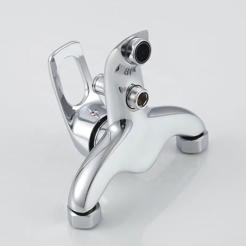 主图_3 Хорошая цена одна ручка латунь душ кран настенный горячая холодная вода ванная комната кран хром закончил смеситель ванна кран изготовлен кран