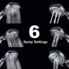主图_3 Douchette à main moderne à haute pression avec 6 fonctions et jet doux Salle de bain multifonctionnelle