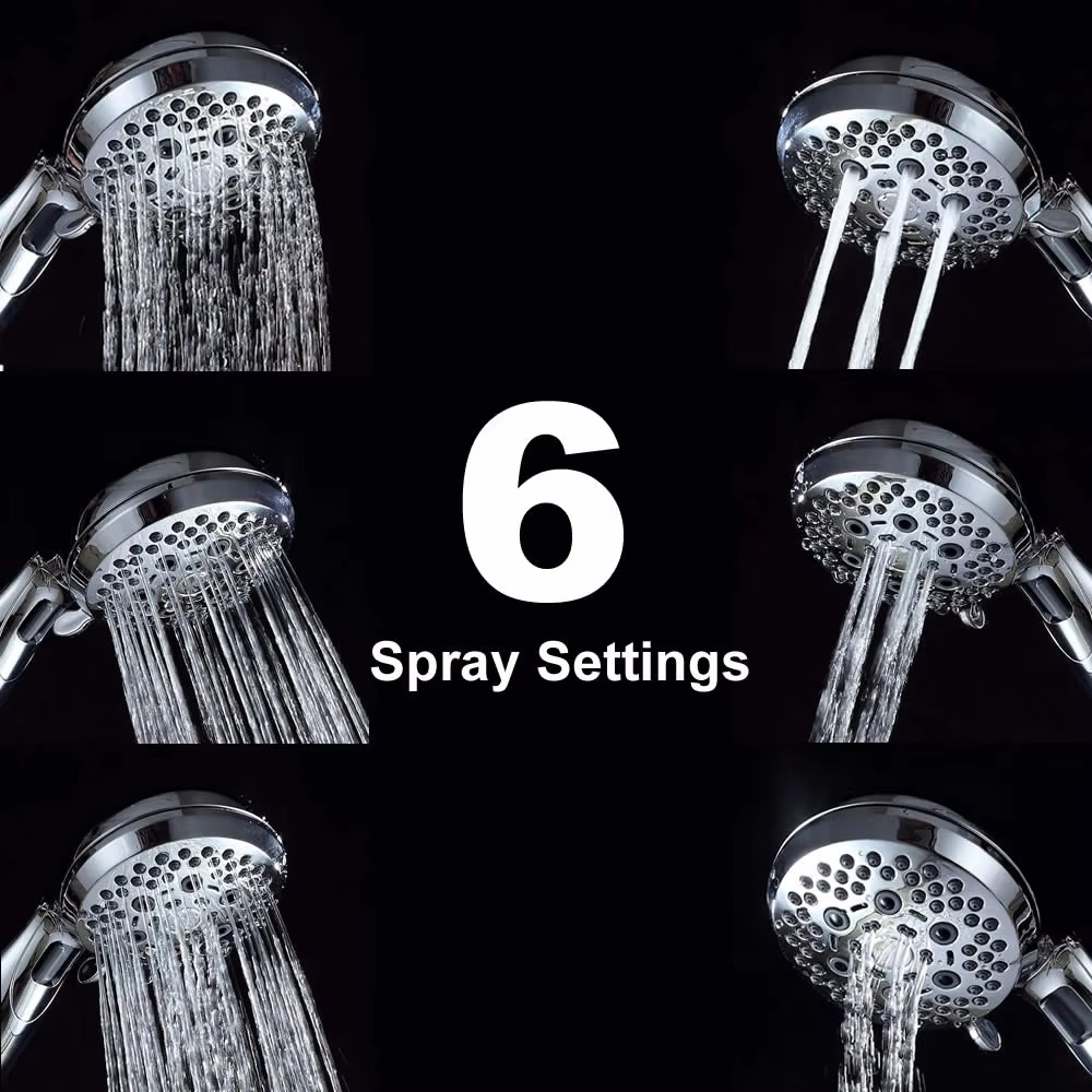 主图_3 Douchette à main moderne à haute pression avec 6 fonctions et jet doux Salle de bain multifonctionnelle