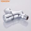 Wall mounted Time-Delay Basin Faucet Chrome Plated Self Closing Water Saving Basin Faucet for Home or Outdoor