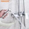 主图_4 High Quality Commercial Shower System Luxury Square Ceiling Adjustable Flow Set Polished Brushed Hot Cold Faucet Shower Head