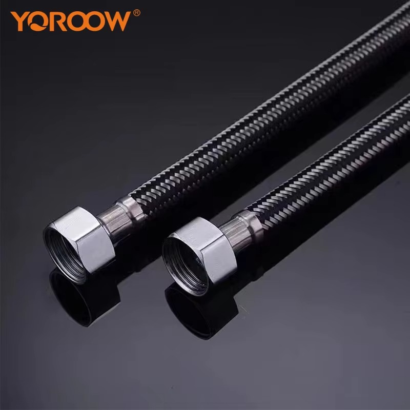 主图_4 Хорошая Suality 304 нержавеющая сталь прочный twp головы Взрывозащищенный металлический гибкий шланг для ванной комнаты туалета