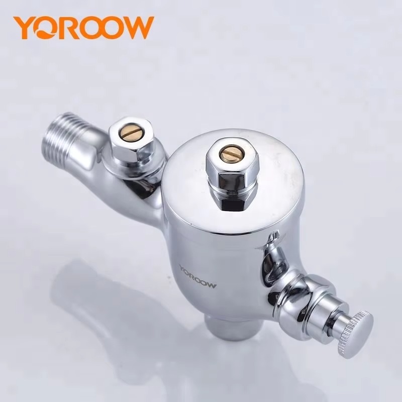 主主_4 صمام تدفق مرحاض نحاسي من الكروم عالي الجودة للاستخدام في الحمام صمام تدفق المرحاض اليدوي