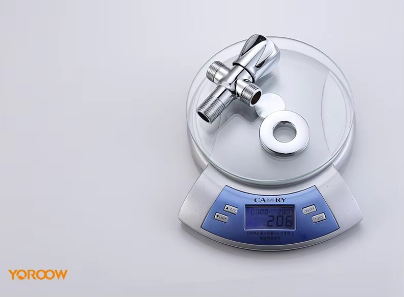 主主_5 صنبور نحاسي أنيق من النحاس الأصفر بزاوية 1 في 2 صنبور بزاوية تصميم عصري للمطبخ والحمام للفنادق