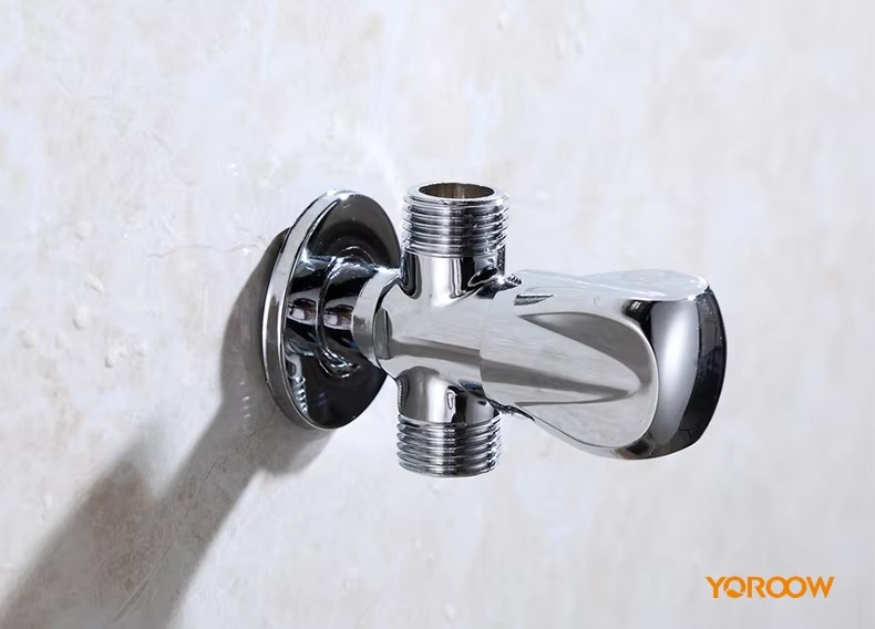 主_6 صنبور نحاسي أنيق من النحاس الأصفر بزاوية 1 في 2 صنبور بزاوية تصميم عصري للمطبخ والحمام للفنادق