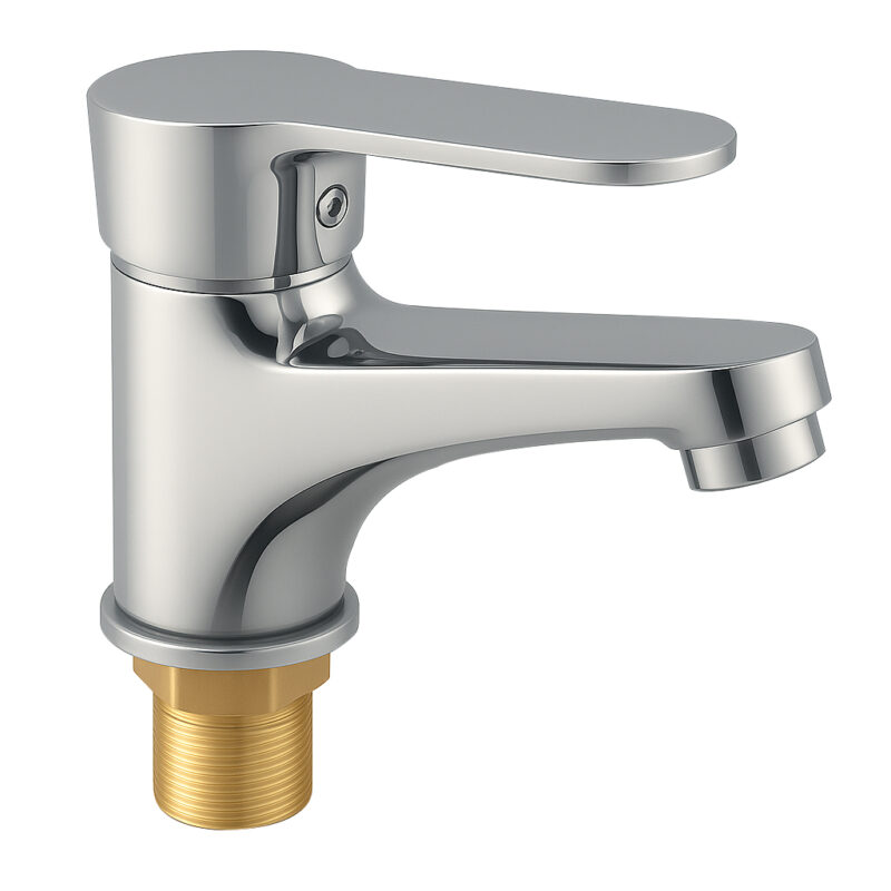 Antique Chrome Basin Faucet Mixer Single Handle Deck Mounted Cold Hot Water Tap for Hotel Apartment Zinc Body Bathroom Basin Tap