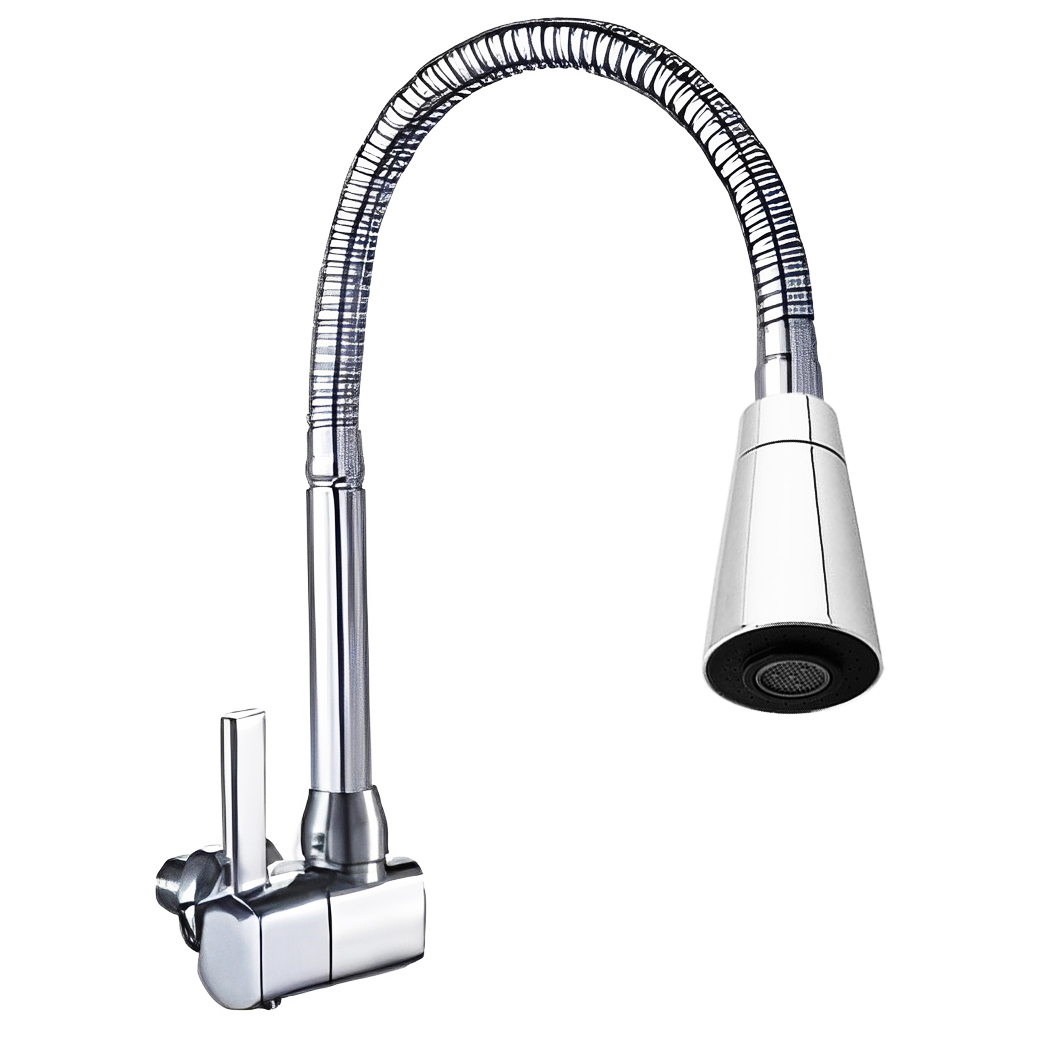 10 Best Selling Wall Mounted Single Lever Kitchen Tap Commercial Kitchen Faucet with Zinc Sink Single Cold Gourmet Faucet