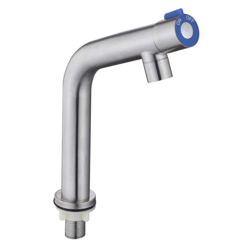 Luxury Baroque Single Cold Basin Faucet Multifunction 304 Stainless Steel Water Tap with Single Hole for Bathroom Use