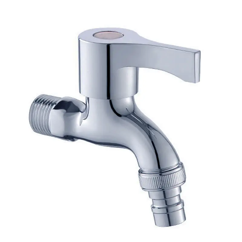 Modern Style Single Cold Water Faucet Quick Open Wall Mount Tap Zinc Body Saving Water Tap with Hose Bib for Hotels Bathrooms