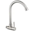 22 Wholesale Single Cold Kitchen Faucet Brass SUS 304 Stainless Steel Deck Mounted with Brushed Finish Wall-mounted Water Tap (Robinet de cuisine simple et froid en laiton SUS 304 en acier inoxydable monté sur le sol avec finition brossée)