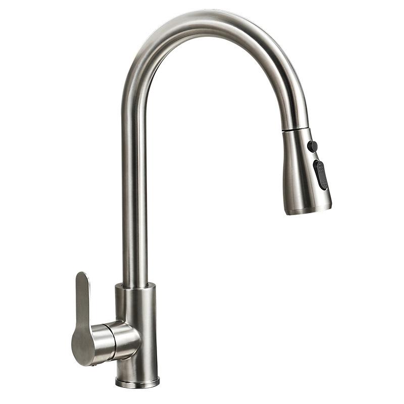 22 Завод Прямые продажи 201 Нержавеющая сталь одной ручкой тянуть кухонный кран высокий кран кухня смеситель двойной режим выход черный горячая холодная вода раковина кухня