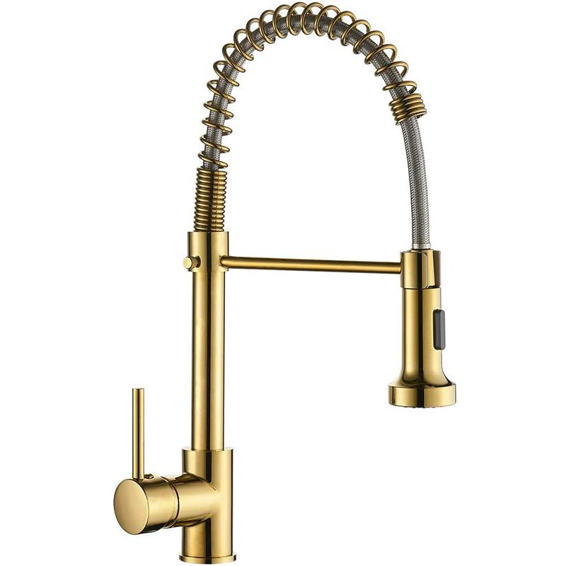 Vintage Kitchen Tap 201 Stainless Steel Mixer Faucet Modern 360 Rotation Deck Mounted Pull Chrome Sink Tap Kitchen Faucet