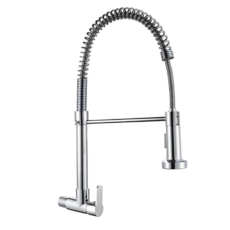 Contemporary Chrome Kitchen Faucet Single Cold Sink Tap Extension Stainless Steel Pull Spring Kitchen Faucets