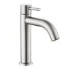 4 Modern Single Cold Water Basin Faucet Unique Stainless Steel Brushed Nickel Style Sink Tap for Bathroom Washing Classic Basin