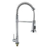 Contemporary Chrome Kitchen Faucet Single Cold Sink Tap Extension Stainless Steel Pull Spring Kitchen Faucets