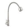 555 Wholesale Single Cold Kitchen Faucet Brass SUS 304 Stainless Steel Deck Mounted with Brushed Finish Wall-mounted Water Tap (Robinet de cuisine simple et froid en laiton SUS 304 en acier inoxydable monté sur le sol avec finition brossée)