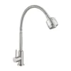 555 Wholesale Single Cold Kitchen Faucet Brass SUS 304 Stainless Steel Deck Mounted with Brushed Finish Wall-mounted Water Tap (Robinet de cuisine simple et froid en laiton SUS 304 en acier inoxydable monté sur le sol avec finition brossée)