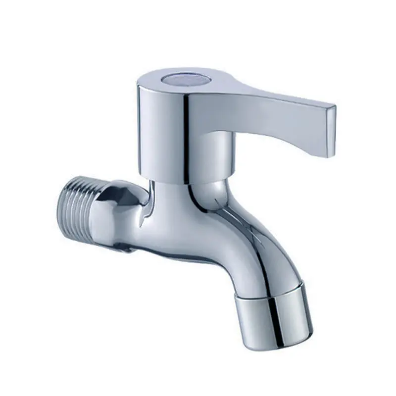 Nouveau Design Robinet à bec chromé poli Ouverture rapide Robinet mural pour hôtel Long Body Zinc Saving Water Faucet Accessories