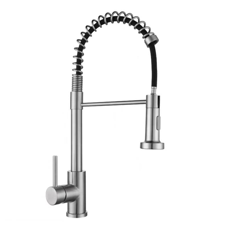 Vintage Kitchen Tap 201 Stainless Steel Mixer Faucet Modern 360 Rotation Deck Mounted Pull Chrome Sink Tap Kitchen Faucet