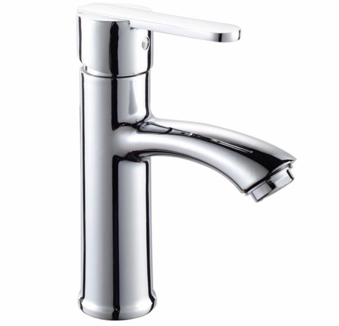 Moderno rubinetto del lavabo in lega di zinco cromato lucido corpo alto rubinetto del miscelatore del bagno per acqua calda fredda lavare rubinetto del lavabo a mano