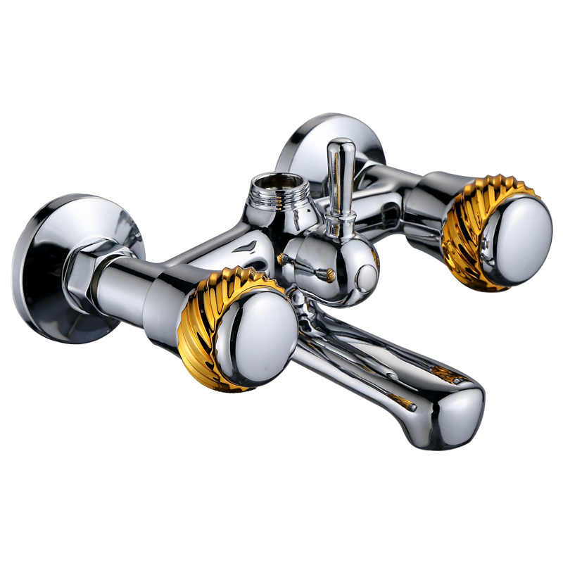 Новый дизайн настенный кухонный кран с двумя ручками цинк кран воды горячая холодная вода бассейн кран сантехникаКраны кухня вода