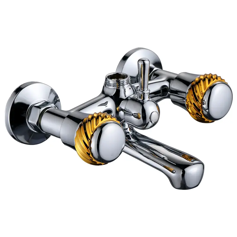 Nouveau Design Robinet de Cuisine Mural Poignées Doubles Zinc Robinet Eau Chaude Eau Froide Robinet de Bassin Robinet SanitaireRobinetterie Cuisine Eau